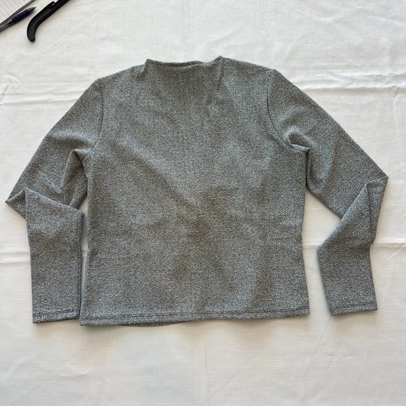 H&M Jersey Top Knot Detail Silver Long Sleeve Flash Reflective - See Video! NWT - Picture 8 of 10